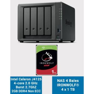 SERVEUR STOCKAGE - NAS  Synology DS423+ 2Go Serveur NAS IRONWOLF 4To (4x1To)
