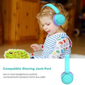 Casque Audio Enfant Bluetooth, Contrôle Du Volume Réglable 74-85-94Db-  Casque Pour Enfant Avec Microphone Pour École-Tablette[J407]