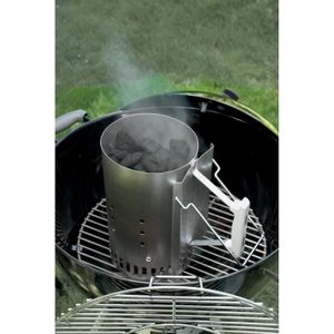 USTENSILE Weber Cheminée d'Allumage Rapidfire pour Barbecue,20cm - en Aluminium,Deux Poignées Sécurisées - Foyer à Charbon en Acier - Acces