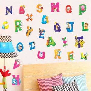 Sticker Chambre Enfant Mural Alphabet ABC Coloré murale détachables