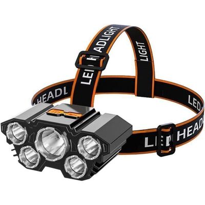 Lampe Frontale LED Rechargeable USB - 6 Modes Puissante Étanche IPX5 Pour Camping, Pêche, Randonnée Et Jogging