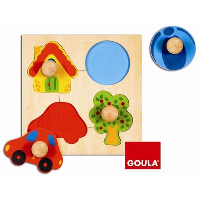 Puzzle en bois d encastrement pour b b Goula Animaux Mixte