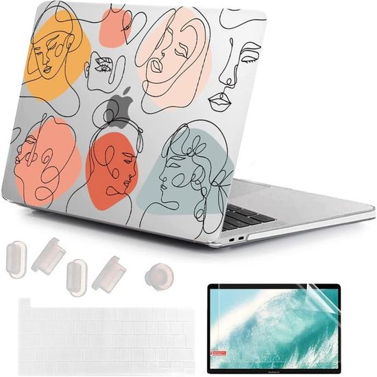 Coque Transparente FINTIE Pour MacBook Pro 13" 2016-2022 (M2, M1) - Housse Dure Anti-Choc, Poche Document | Protection Slim