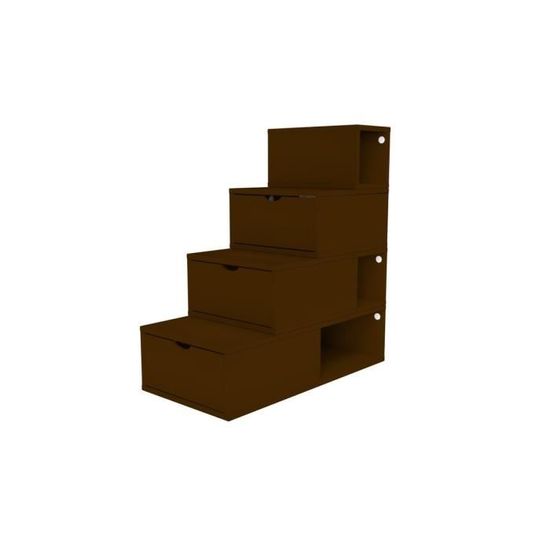 Escalier Cube De Rangement Hauteur 100 Cm Couleur Wenge