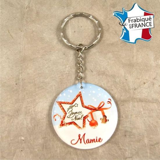 Porte-clés Personnalisé Noël – Pour Maman, Papa, Soeur, Ami – Prénom Gravé