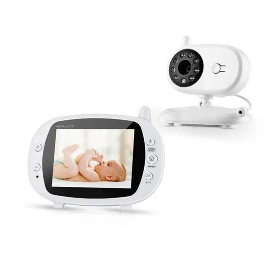 Babyphone sans Fil,  Moniteur Bébé 3.5  " LCD Écran 2.4 GHz Vidéo Numérique TFT Avec Surveillance de la Température de Vision