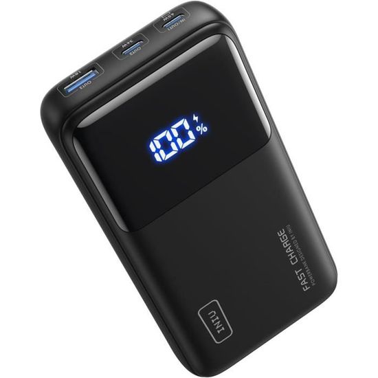 Hichain Power Bank 65W 20000mAh Avec Câble USB-C Intégré - Charge Rapide Pour MacBook, IPhone, Samsung, Tablette