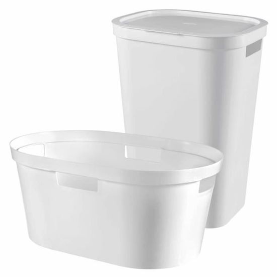 Corbeille à linge - Curver - Infinity - 40 L - Blanc - Maison Corbeille à linge - Curver - Infinity - 40 L - Blanc - Maison