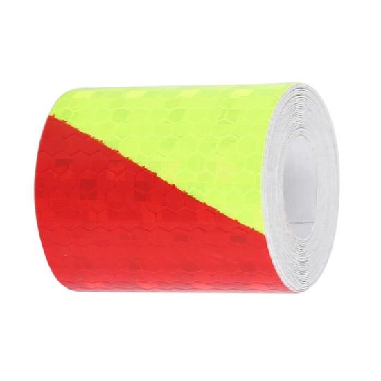 Bande Réfléchissante Autocollante - 15 M X 5 Cm - Jaune Et Noir - Étanche, Pour Voitures, Vélos, Remorques