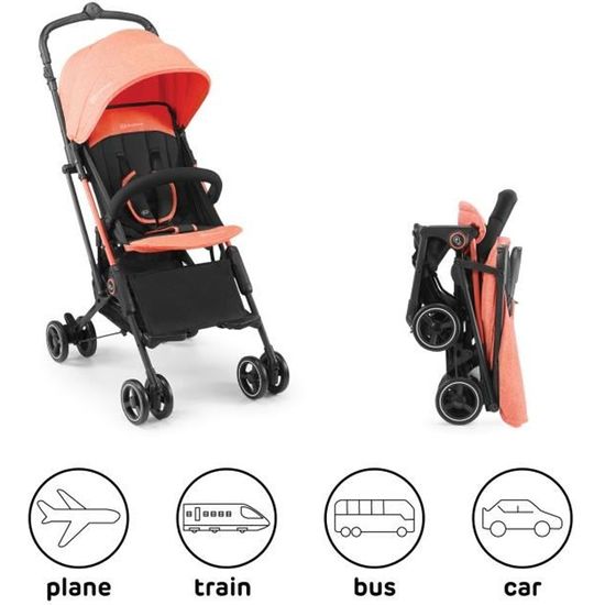 Kinderkraft  Poussette Pliable MINI DOT - Coloris : Corail