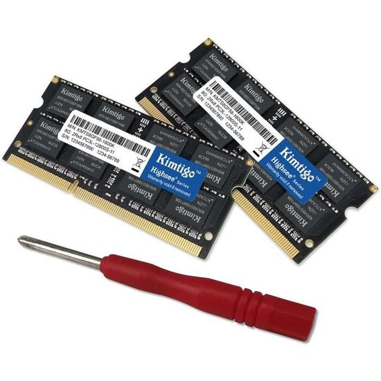 Kit Mémoire RAM Crucial 16 Go DDR3L 1600 MHz (2x8 Go) Pour Ordinateur Portable - PC3-12800 SODIMM
