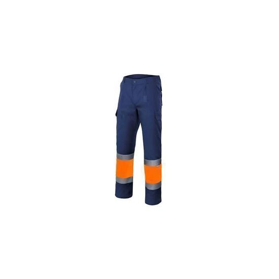 Sweat à Haute Visibilité VELILLA - Couleur Bleu Marine/Orange Fluo, Certifié EN ISO 20471 Classe 1, Taille XL/XXL, Pour Travail En Extérieur