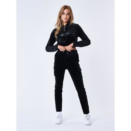Bas de jogging cargo en velours signature PROJECT X PARIS Femme Noir Fitness Respirant Indoor Noir Cdiscount Sport