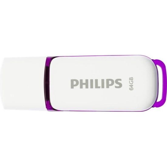 Philips Clé USB 2.0 Snow 64 Go Blanc et violet