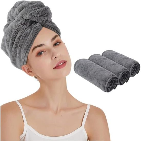 Serviette Cheveux Microfibre Laojbaba Séchage Rapide 50.8x101.6cm - Cheveux Longs Épais
