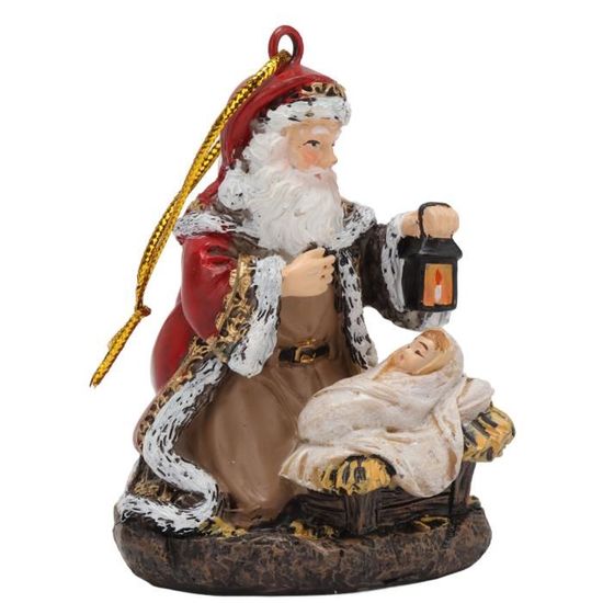 Statue de vieil homme de Noël bricolage fait à la main peint à la main