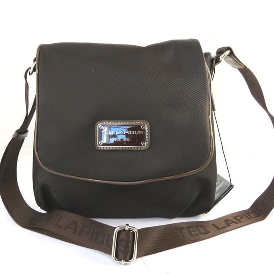 Sac Bandoulière Vintage Cuir Marron TED LAPIDUS Années 90 | Fermeture Bouton Doré - France