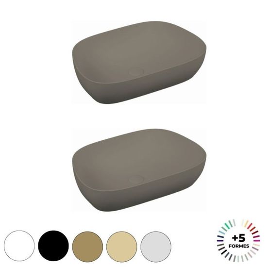 Vasque Vitra Vasque à Poser Rectangle Outline - Taupe Mat