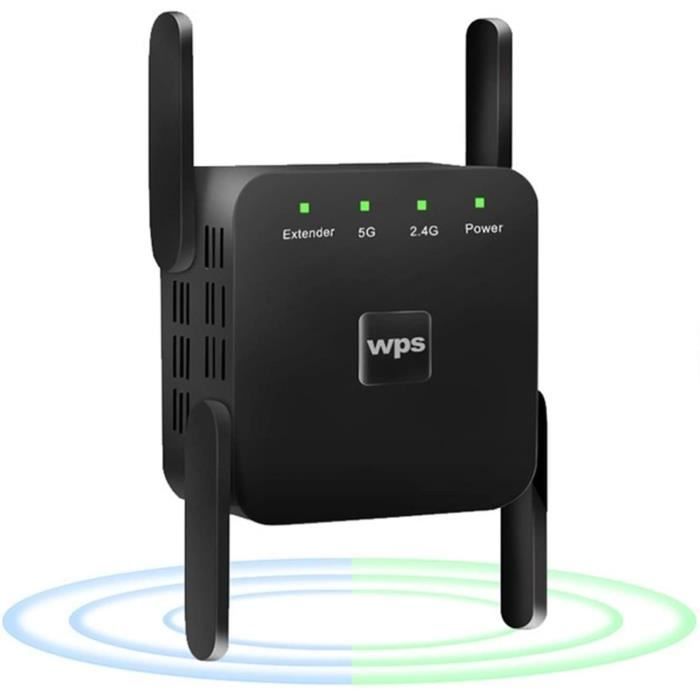 Amplificateur WiFi 1200 Mbps 2,4 GHz et 5 GHz double signal WiFi Internet Booster - Accessoires informatique
