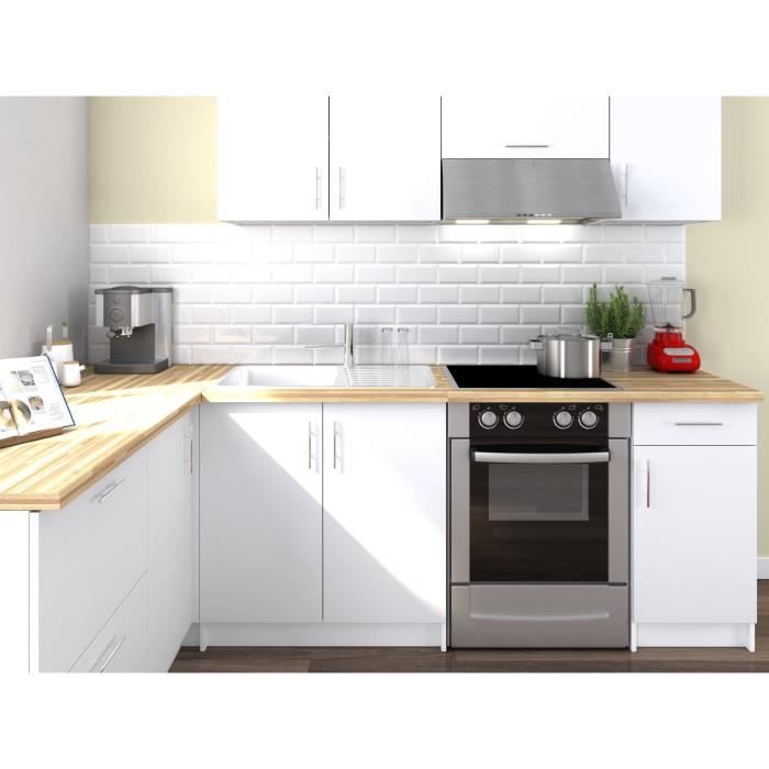 Obi Cuisine Complete D Angle L 280 Cm Blanc Mat Achat Vente