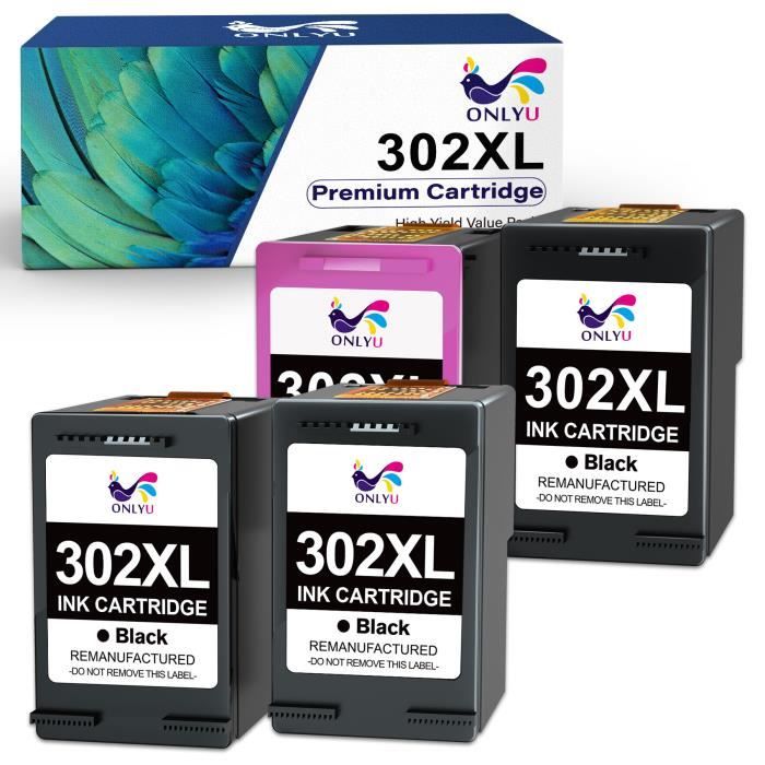 Cartouches D'encre Compatibles 302 XL Pour HP Envy 4520-4528, OfficeJet, DeskJet – Lot 4 Couleurs