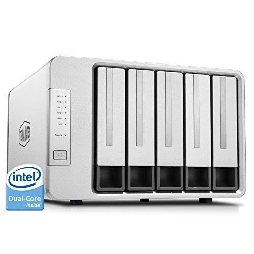 TerraMaster F5-221 Serveur de Stockage en Nuage NAS 5 Baies Intel Dual-Core 2.0Hz Stockage réseau Plex Media Server (sans Disque)