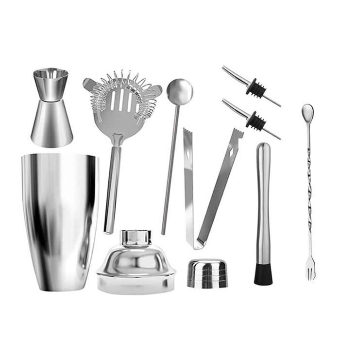9pcs 750ml Pratique Cocktail Shaker En Acier Inoxydable Boisson Cocktail Shaker Making Outils pour Bar À La Maison