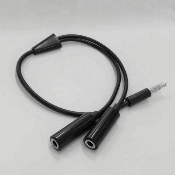 Splitter Audio Câble-Deux Personnes Partagent Portable-3.5 mm Mâle vers Double Sortie Jack de 3.5mm Femelle pour Téléphones Ecoute