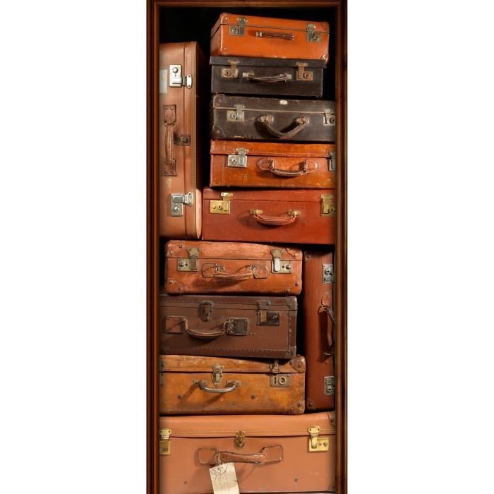 Sticker Adhésif de porte Ondoor- Valises - 204 x 83 cm