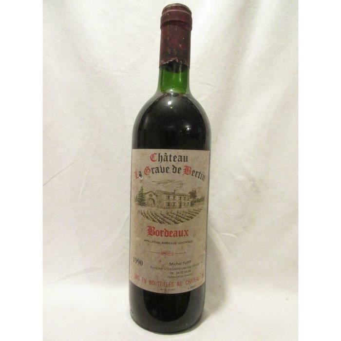 bordeaux château la grave de bertin rouge 1990 - bordeaux france