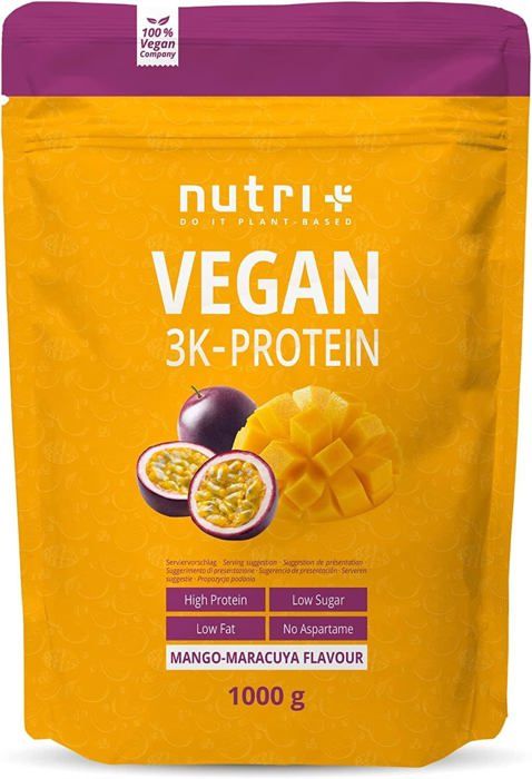 NUTRI-PLUS SHAPE & SHAKE 3K PROTEIN - Poudre de protéines végétaliennes - MANGUE ET FRUIT DE LA PASSION - PROTEINES - 1000g