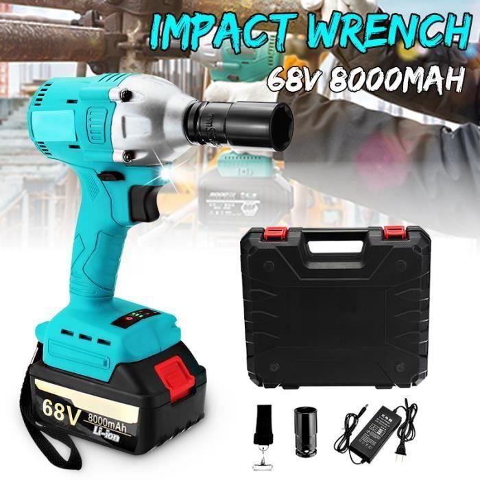 TEMPSA Clé à Choc Sans Brosse 68V 8000mAH Li-ion Batterie Double Vitesse PRISE US