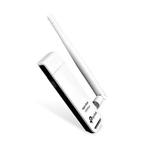 TP-Link TL-WN722N Adaptateur USB Wi-Fi à Gain Elevé 150 Mbps Antenne Détachable 4dBi Noir/Blanc