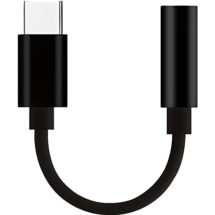 Accessoires Téléphone,Câble d'écouteurs USB de Type C à 3.5mm,adaptateur Audio pour huawei p30 p20 mate 30 pro Nova 5 - Type Black