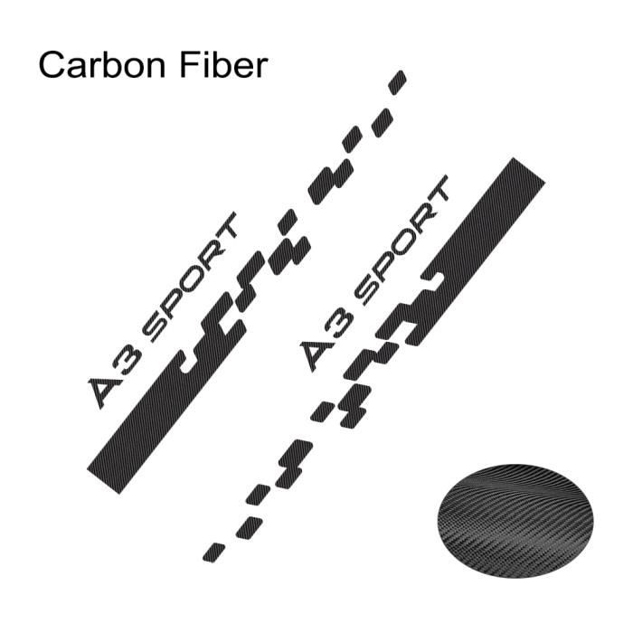 Carbon Fiber-A6 -Autocollants pour bande latérale de voiture, pour Audi A1 A2 A3 8P 8V 8L A4 B5 B6 B7 B8 B9 A5 A6 C5 C6 C7 A7 A8 Q2