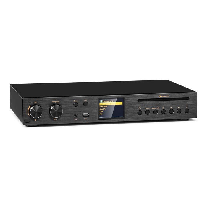 Auna Black Star - Amplificateur HiFi - Internet-DAB+-FM Radio CD Player - WiFi - Noir
