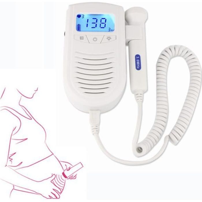 Doppler Moniteur Fœtal Ecran LCD Moniteur, Écoute Bébé,Ecoute Battement Coeur Bébé