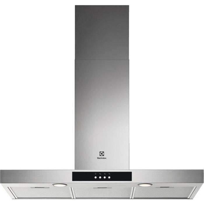 Hotte ELECTROLUX LFT429X 7332543674015 - L90cm - Evacuation ou recyclage - 600m3/h - 3 vitesses - Filtres inclus - inox