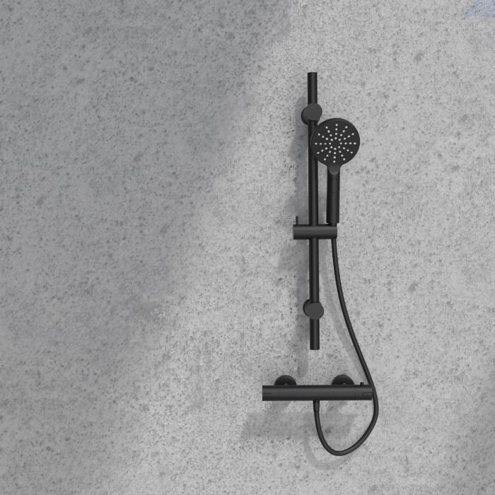 New oneo ensemble de douche noir mat