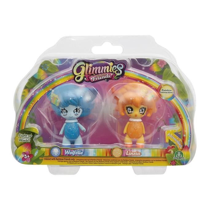 GLIMMIES Rainbow Friends Modèles Wolfélie & Linxia 6 cm - Mini Figurine à Collectionner