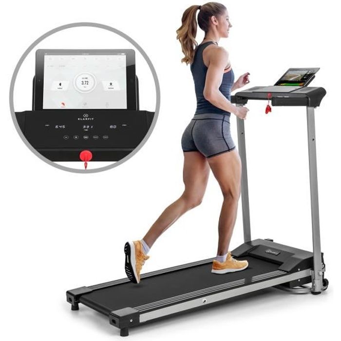 Tapis de course - Klarfit Treado Active - cardio training - Vitesse 10 km/H. - 12 programmes - Contrôle par app - Écran tactile