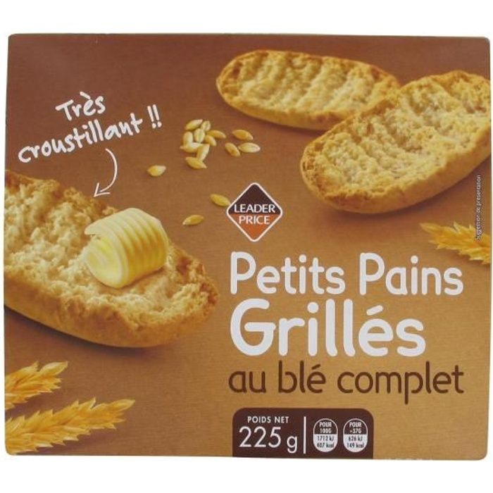 Petits pains grillés au blé complet - 225g