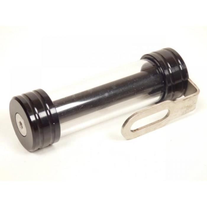 Support vignette carte verte assurance cylindrique rond anodisé noir moto scoot