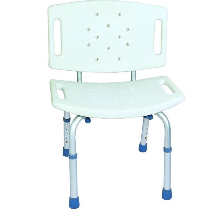 Siège de bain Aluminium et synthétique NOVOLIFE - Assise réglable en hauteur de 71 à 82,5 cm