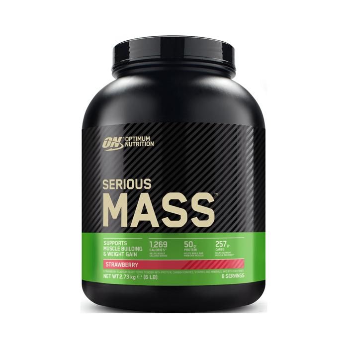 OPTIMUM NUTRITION Pot Serious Mass Fraise - 2,72 kg