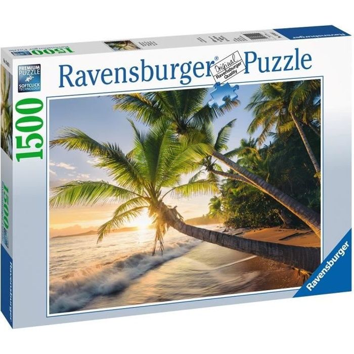 Puzzle 1500 pièces - Plage secrète - Ravensburger - Puzzle adultes - Dès 14 ans