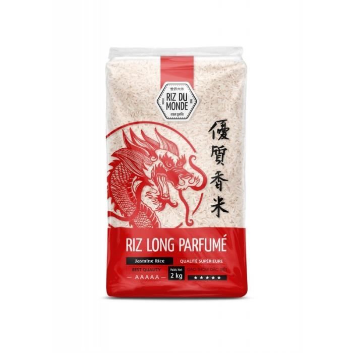 RIZ DU MONDE - Riz Long Parfumé Dragon 2Kg - Lot De 2