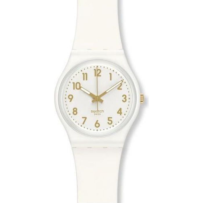 SWATCH FEMME 33MM BRACELET SILICONE BOITIER PLASTIQUE QUARTZ MONTRE GW164