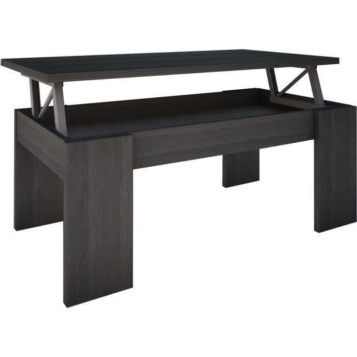 WINN Table basse plateau relevable chêne gris