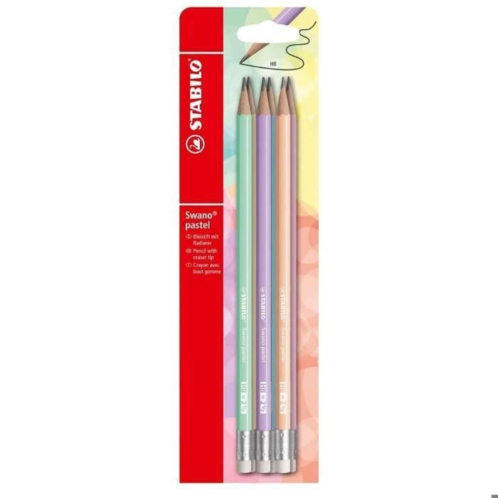 Crayons Graphite Stabilo 160 Lot De 6 Avec Gomme - Mines HB - Corps ...